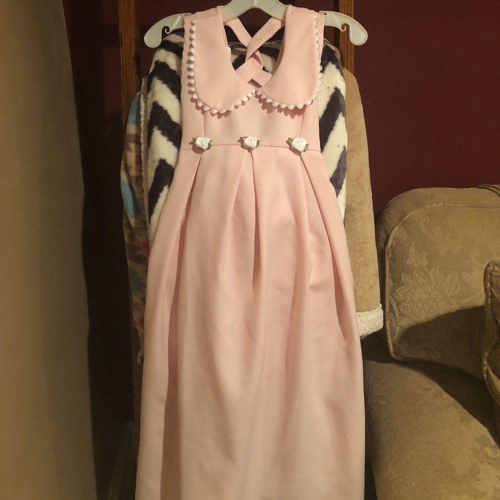 Ashley Ann Girls Size 8 Pink Spring Dress